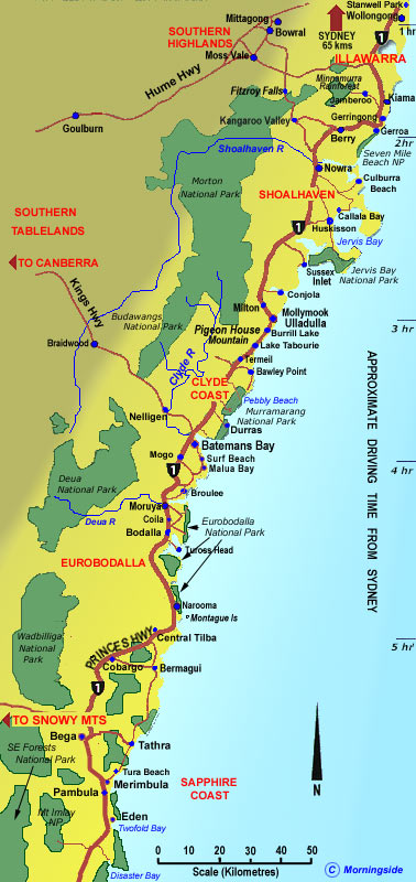 Map Of South Coast Nsw